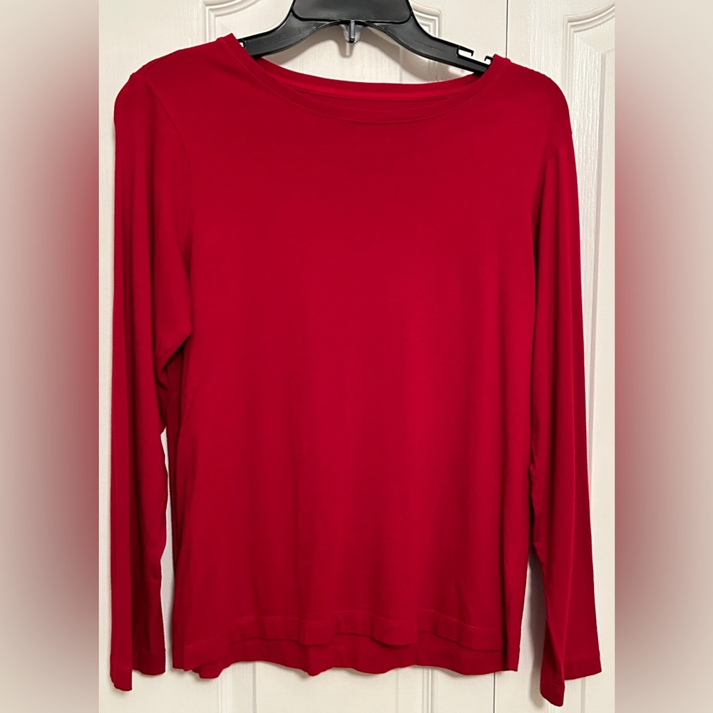 Dressbarn: Red, long sleeve t-shirt, size L